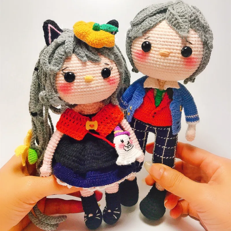 Magic Yarn Ball Crochet Needle Doll Series Cute Girl Handmade DIY Doll Material Kit Cotton Yarn Thin for Clothing Fabric