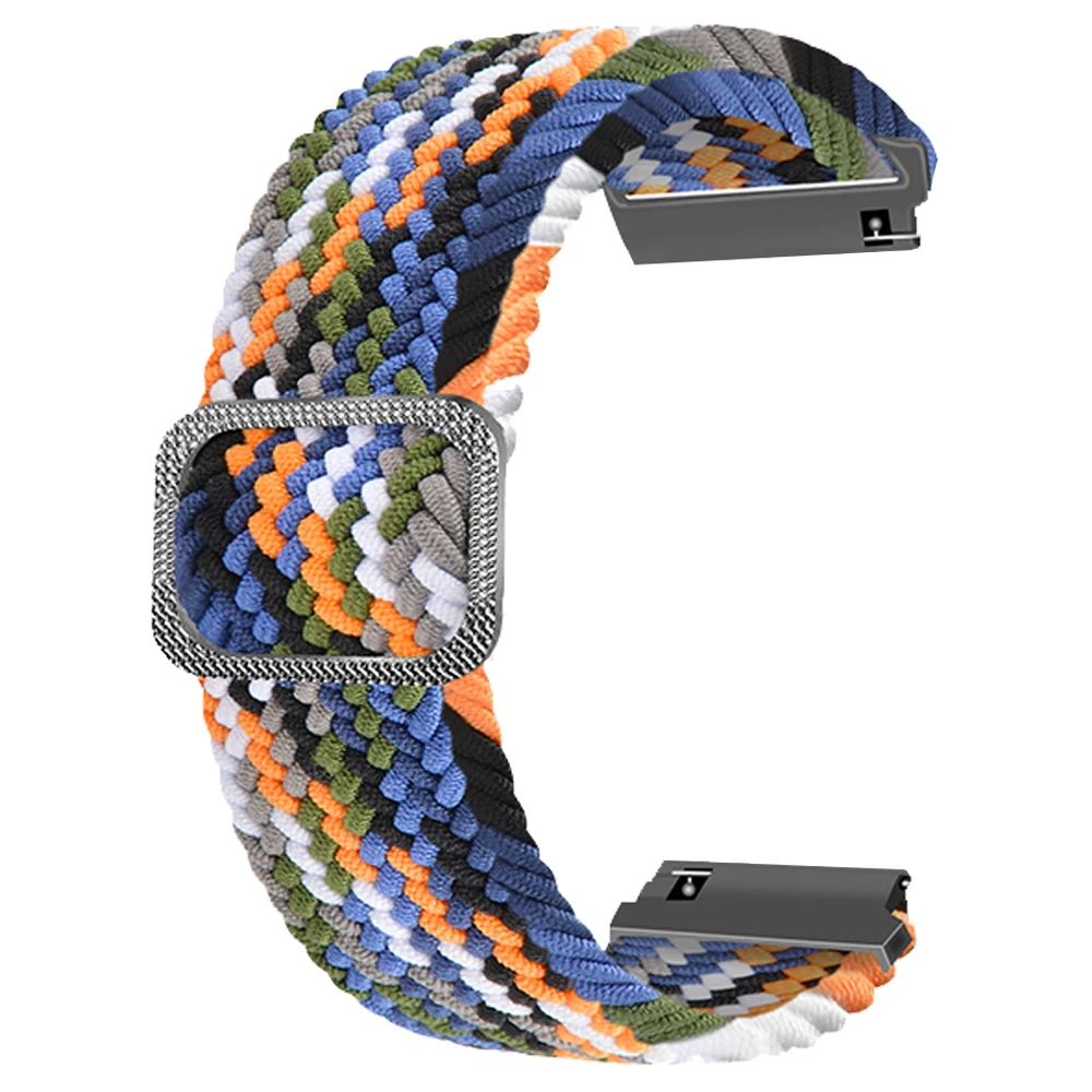 Braided Nylon Parachute Buckle Strap, 22mm - Durable Watch Band in Ocean Blue
