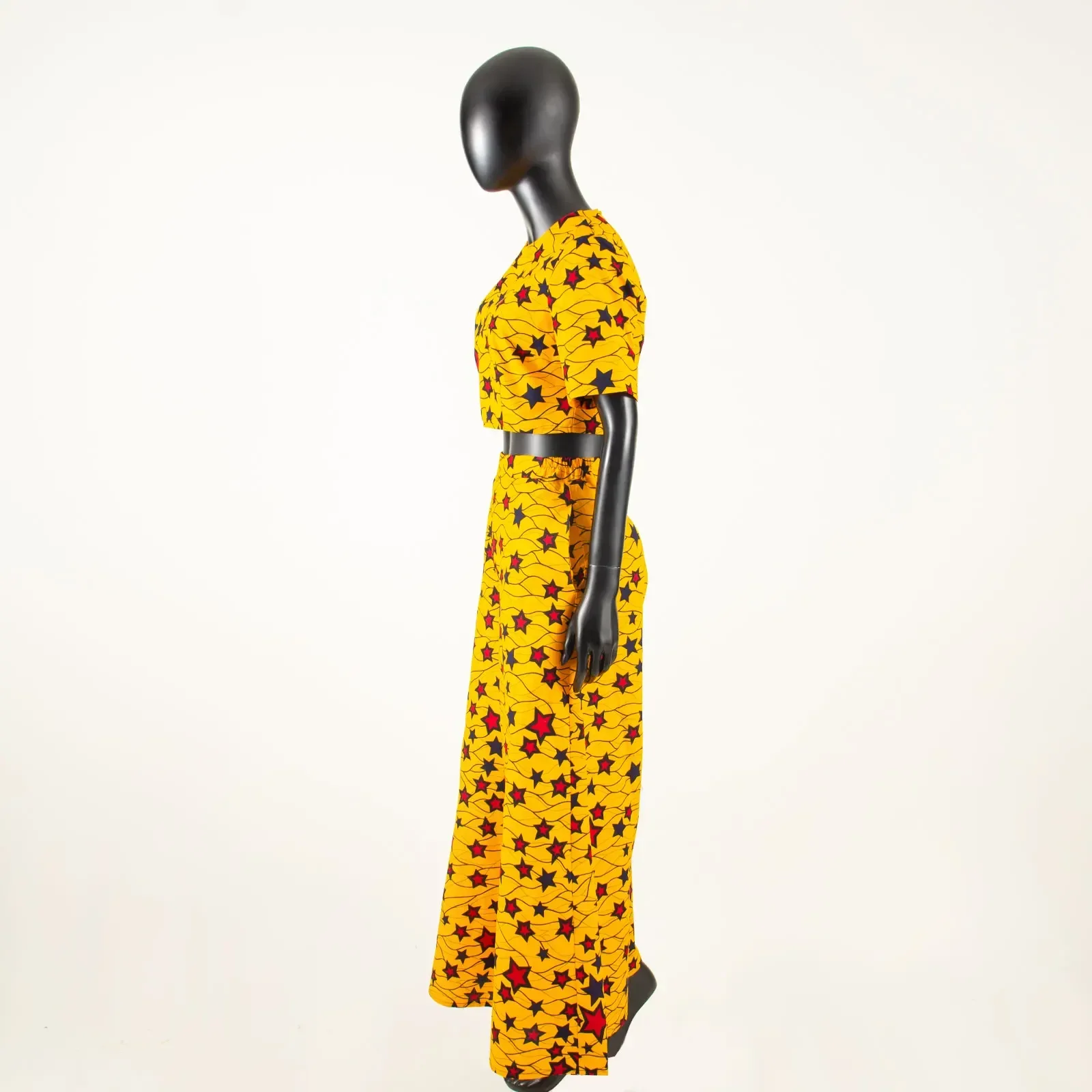 African Clothes for Women Crop Top and Wide-leg Pants 2 Piece Set Print Outfits Vintage Elegant Fashion Ankara Attire A2326002 women two piece set