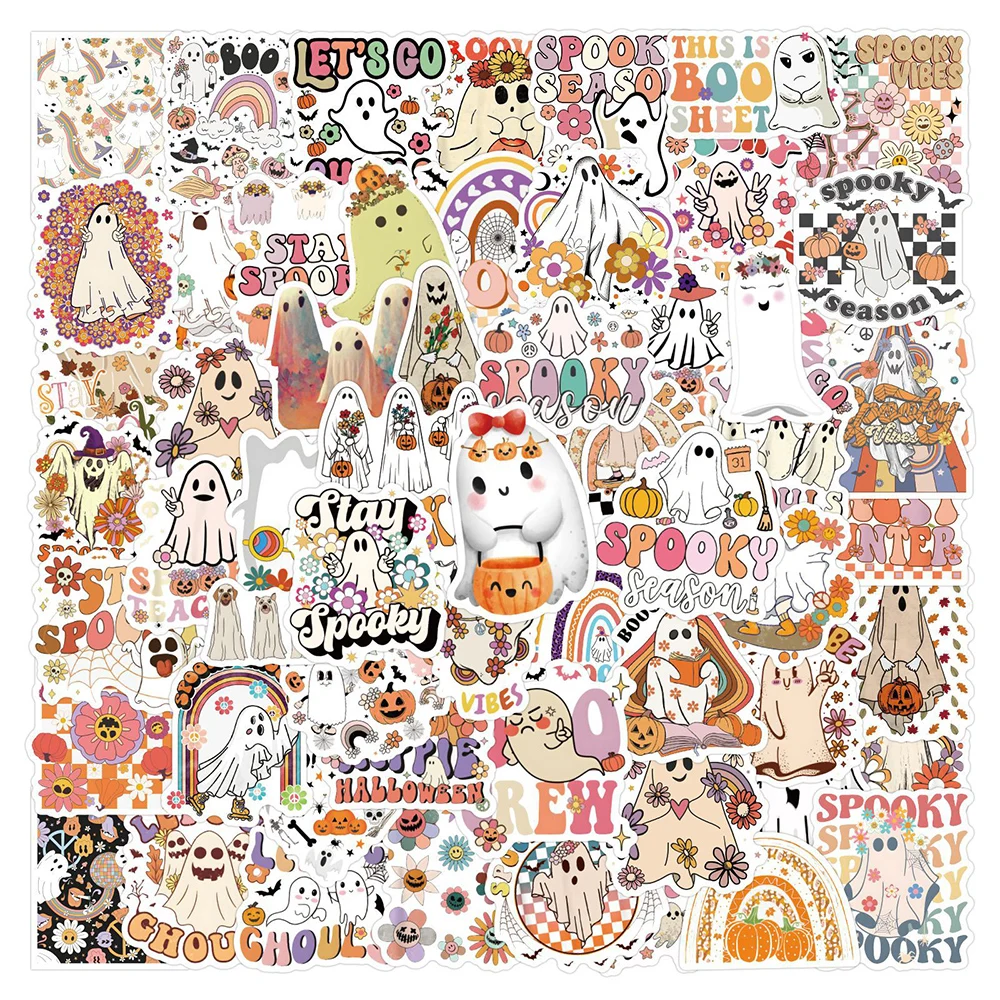 

10/30/50/100pcs Cute Bohemian Halloween Cartoon Stickers Kawaii Funny Decals Laptop Motorcycle Car Luggage Decoration Sticker