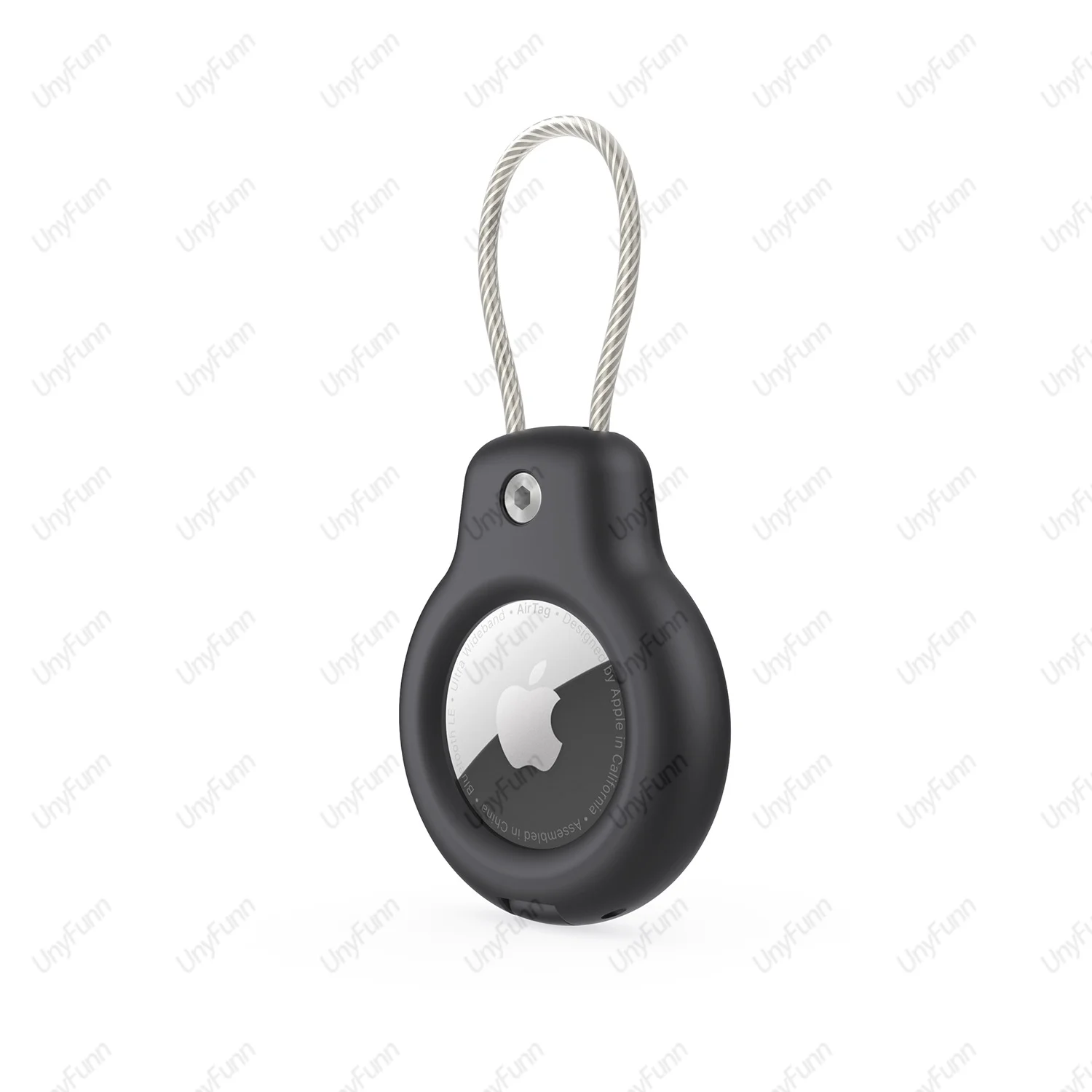 Secure AirTag Holder with Wire Cable for Keys, Pets, and Luggage