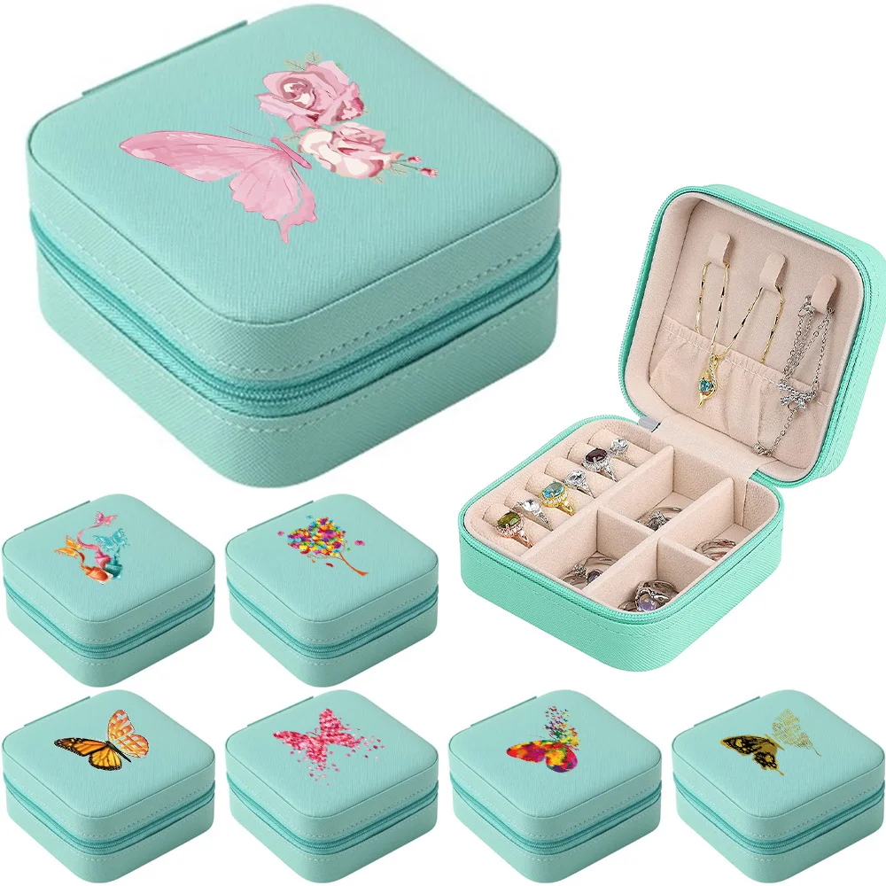 

Jewelry Organizer Box Jewelry Ring Necklace Earrings Storage Box Butterfly Pattern Jewelry Home Cosmetic Organizer Display