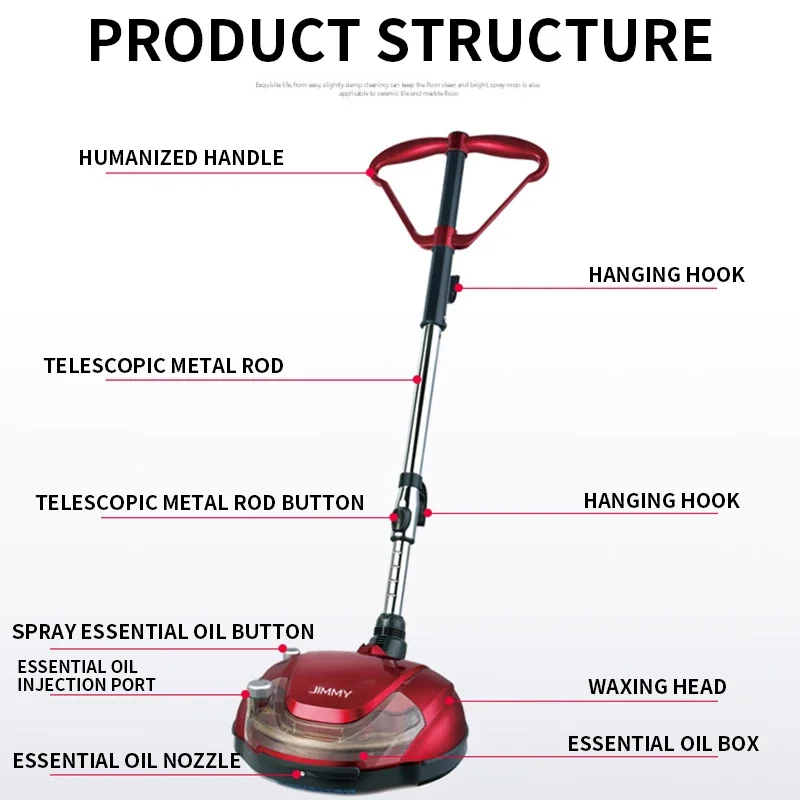 Automatic Polishing Machine Electric Polisher Wood Floor Tile Marble Waxing Machine Essential Oils Mop Cleaning and Waxing 2
