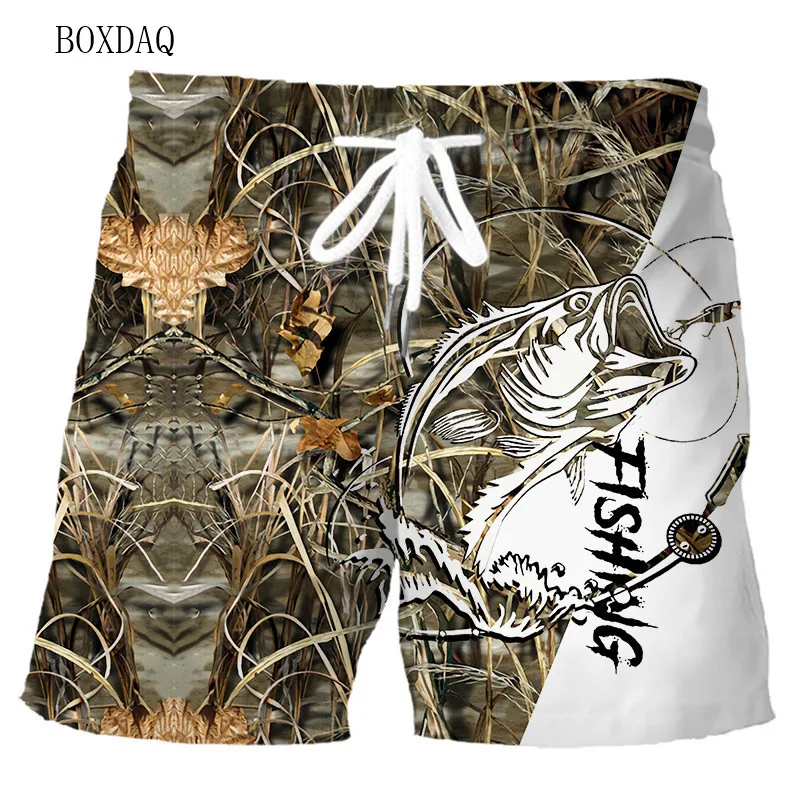 Men's Fishing Shorts Summer 3d Fish Printed Beach Shorts Elasticity Waist Loose Casual Oversized Man Shorts 6XL Plus Size 4