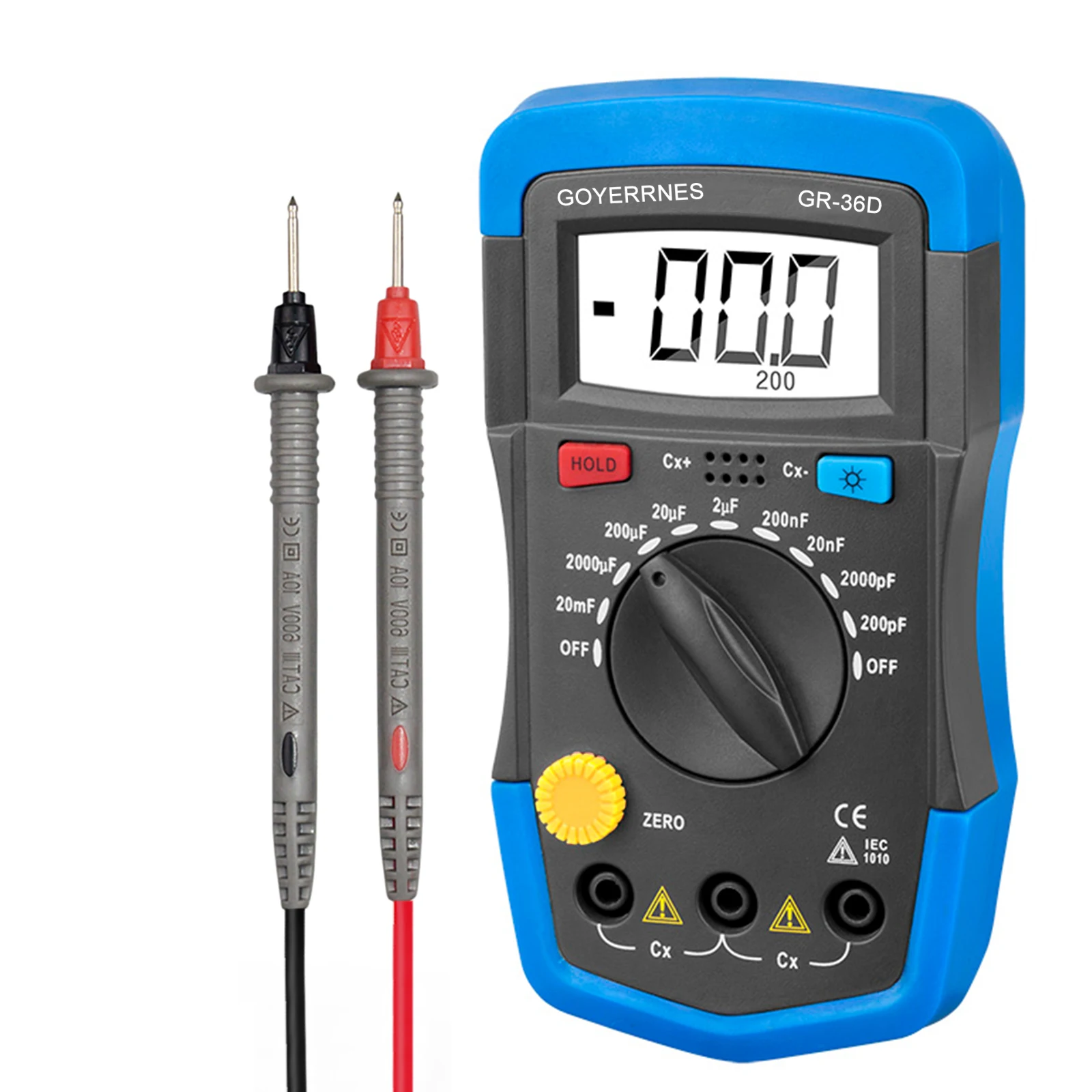 HoldPeak HP-36D Handheld capacimetro Digital Capacitance Meter tester 1999 counts Capacitor electronic diagnostic-tool Backlight