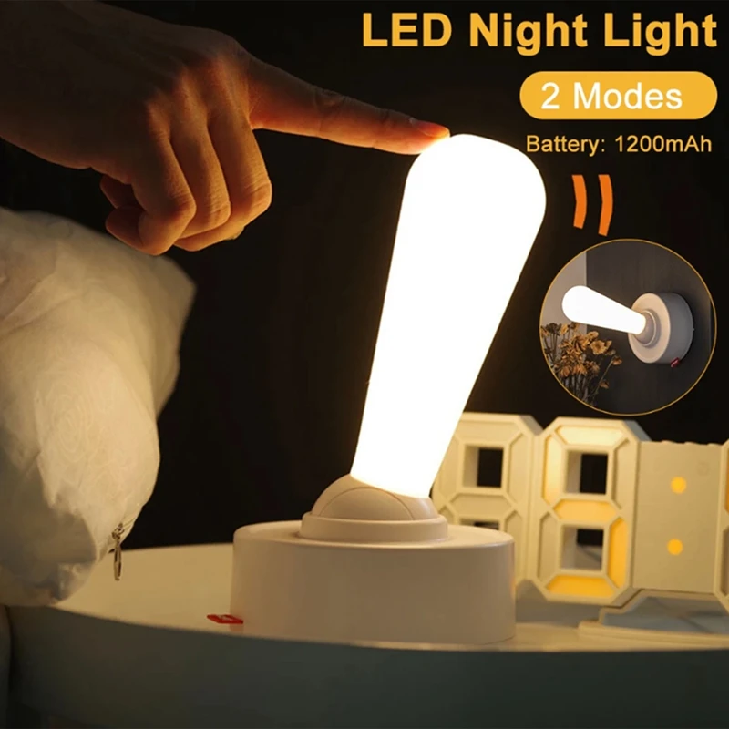 Toggle Rocker Light USB Indoor Bedroom Bedside Atmosphere Light LED Simple Silicone Wiring-Free Dimmable Wall