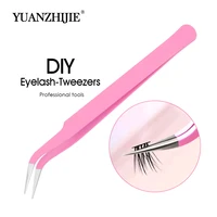 Wholesale Anti-static DIY Eyelash Tweezers with Ergonomic Design for Precise Grip Waterproof High-elasticity Lashes Makeup Tools 1