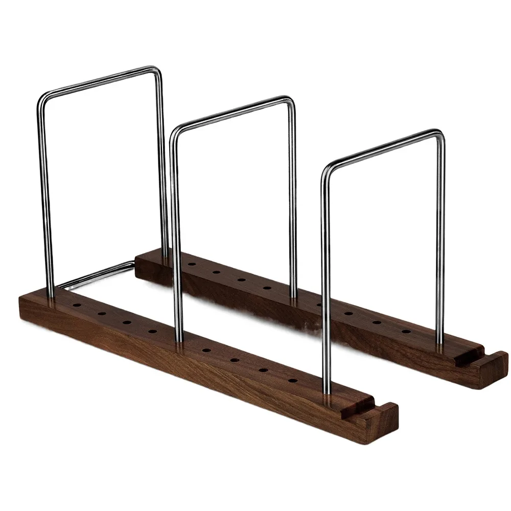 New Solid Walnut Vinyl Record Holder Space Saving Portable Record Stand Adjustable CD Racks