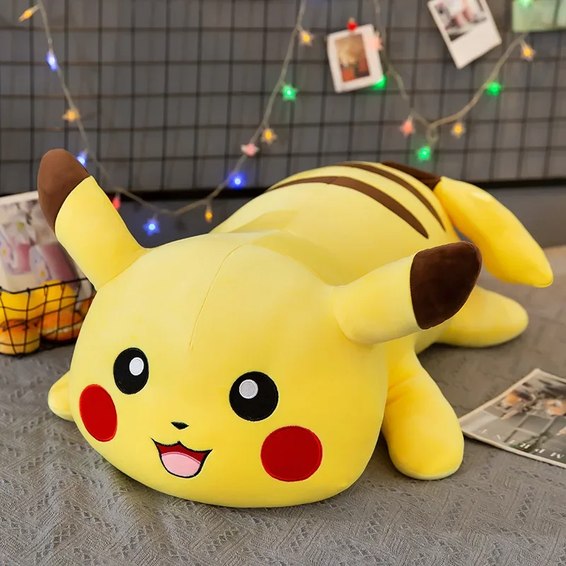 thumbnail image 1 of 40/80cm Pokemon Plush Toys Pikachu Cute Anime Plush Animal Pillow Pikachu Crouching Soft Stuffed Doll Bags Toy for Girl Children, 1 of 5