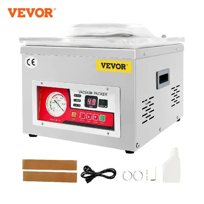 

VEVOR Food Vacuum Packing Machine Commercial Chamber Vacuum Sealer DZ-260A Kitchen Meat Bag Packaging Food Saver Sealing Machine