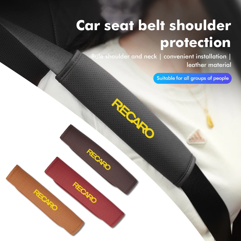 2 Pezzi Di Copertura Della Spalla Della Cintura Di Sicurezza Dell'Auto In Pelle Per Recaro Nan