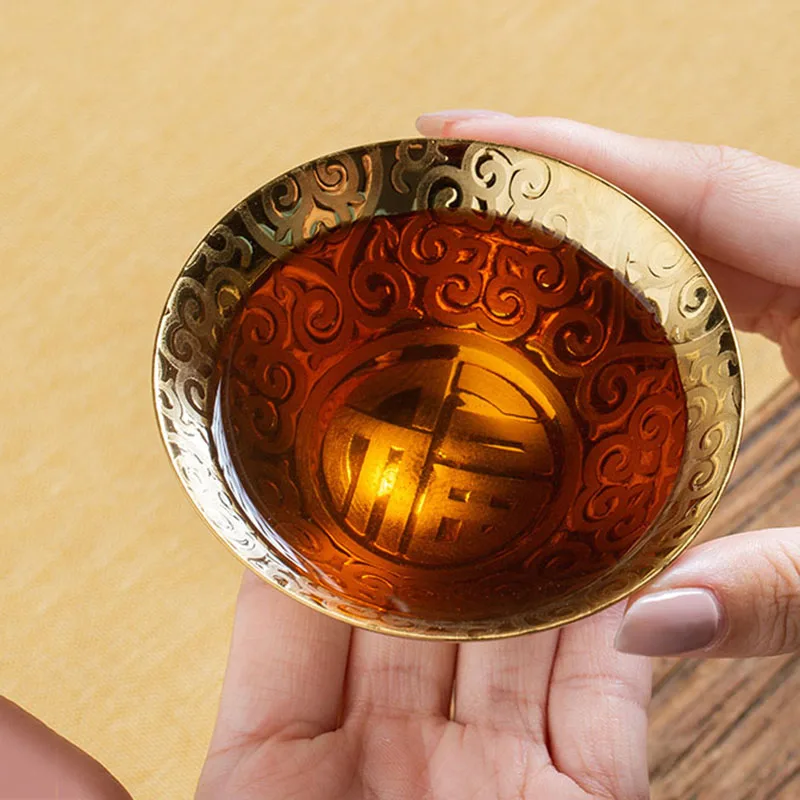 Multicolor Gilding Ceramic Teacup Chinese Style Retro Handmade Golden Vintage Set Home Bowl Master tea cup