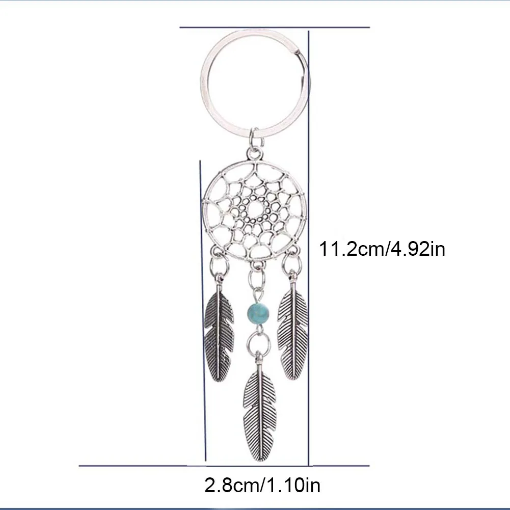 Dreamcatcher Metal Feather Dream Catcher Key Chain Keyring Women Vintage Charm Fashion Bohemian Indian Style Keychain New 6