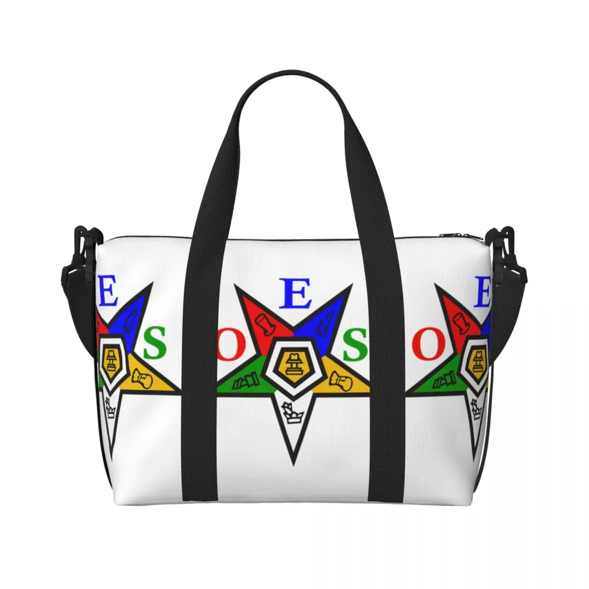 Order Of The Eastern Star OES Groceries Tote Shopping Bags Women Large Capacity Beach Gym Travel Bags
