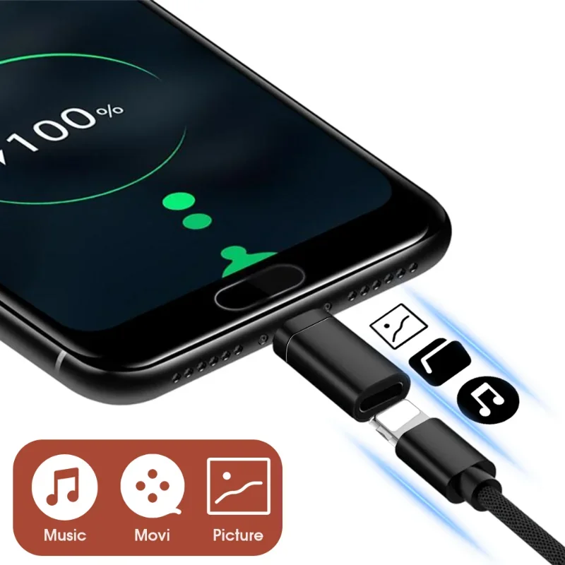 Micro USB Type C Male To IOS Female Adapter Connector Data Sync Charging Converter Apple Android Mobile Phone Laptop Adapter otg adapter,usb to type c adapter,type c adapter
