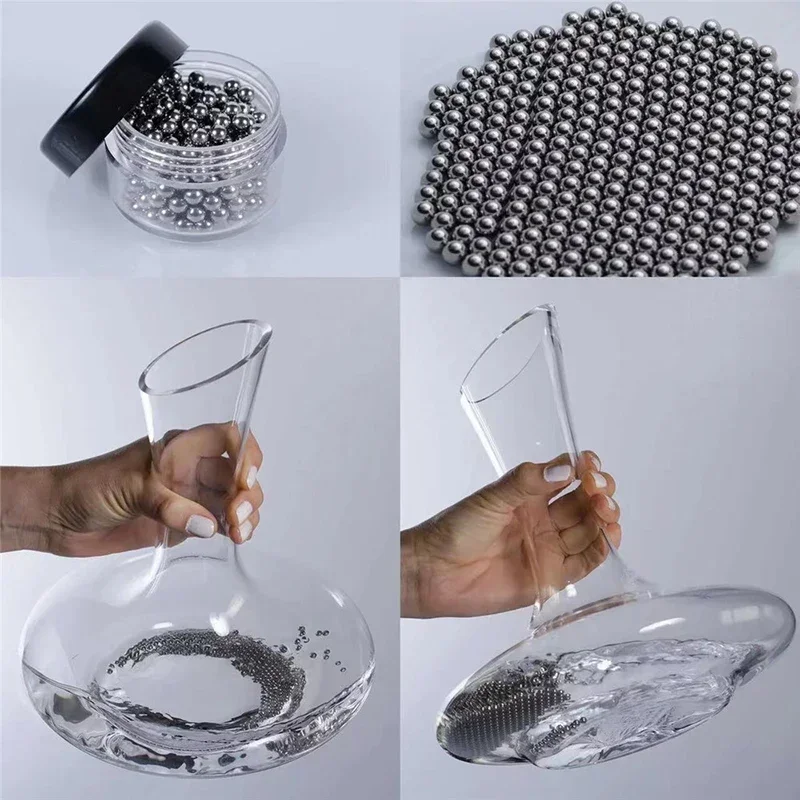 Wine Glass Cleaning Tool 200Pcs 4mm Glass Bottle Cleaning Ball Pellets Stainless Steel Bead
