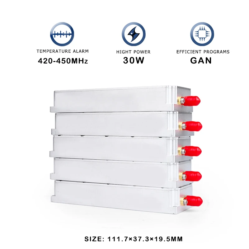 

30w 433MHz 420-450MHz Anti-Drone Module Customizable Frequency UAV FPV PA Power Amplifier Jamming System RF Module C-UAS