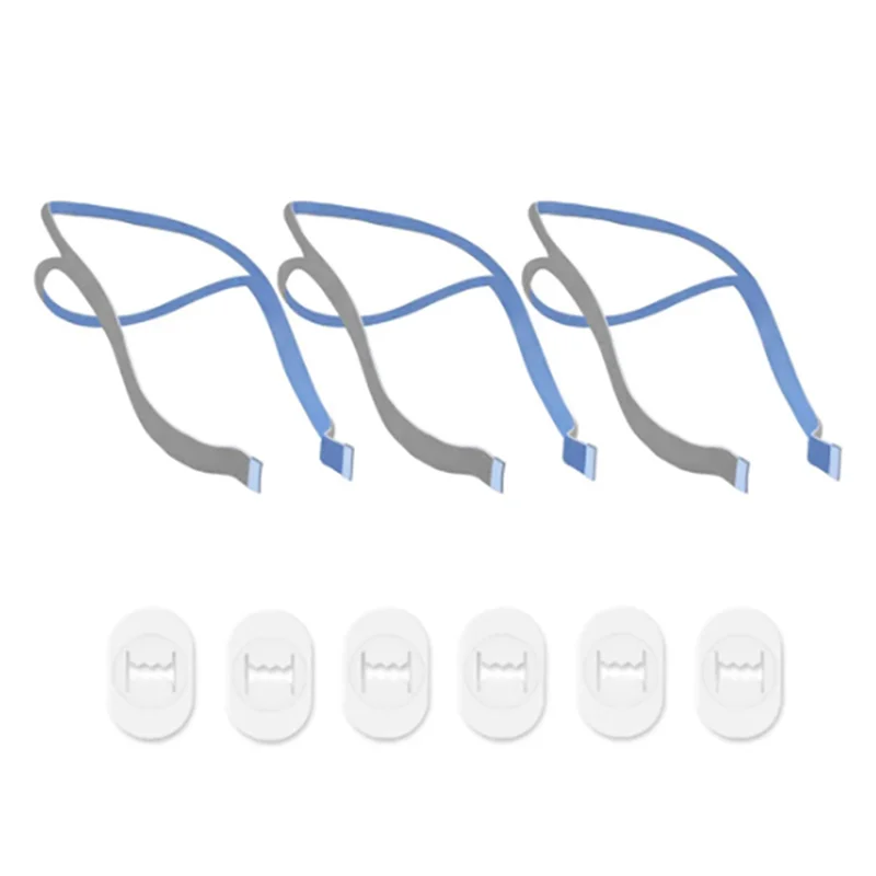 Head band3PCS Replacement Headgear for P10 Nasal Pillow CPAP Mask Straps with 6 Adjustment Clips 3