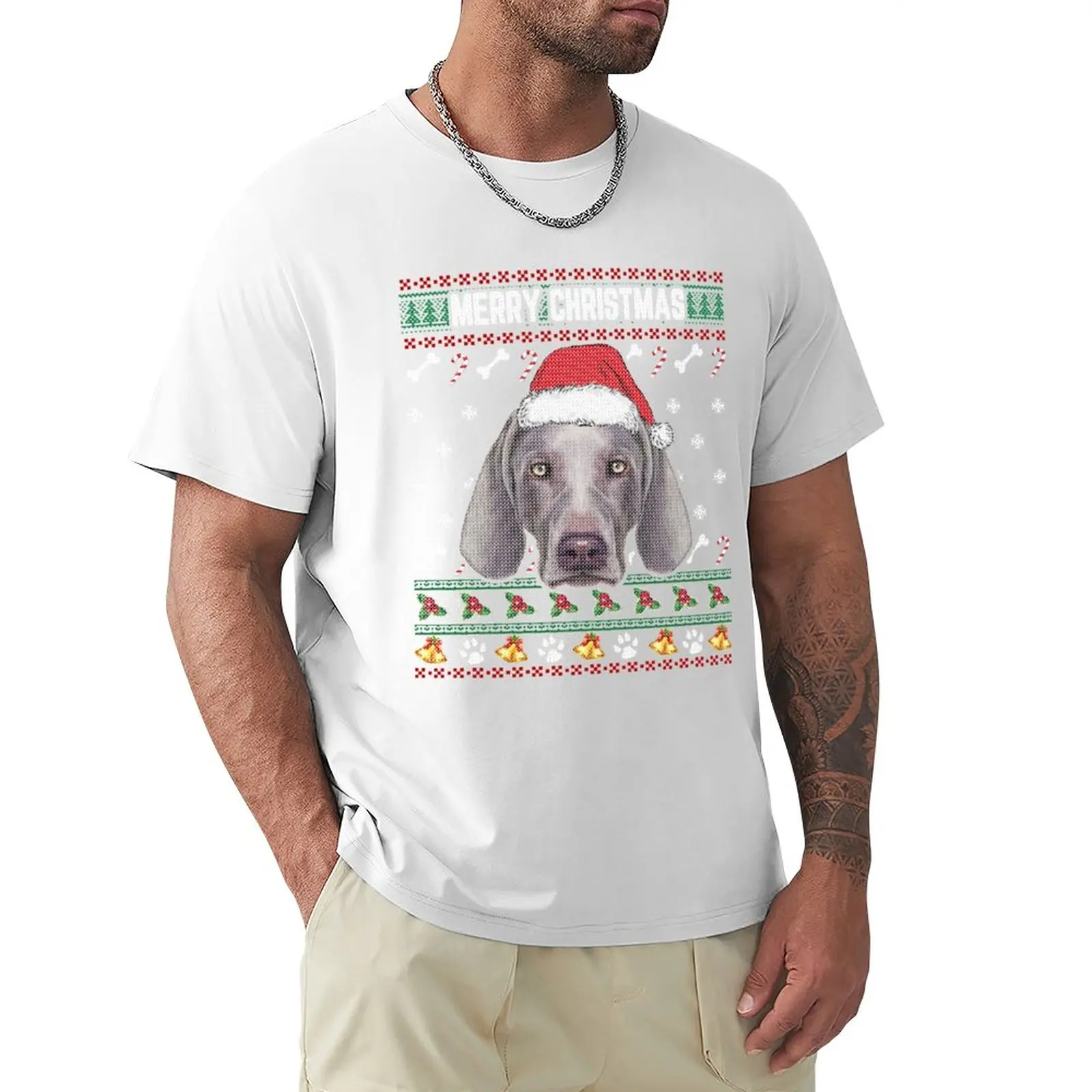 

Weimaraner Lovers Ugly Xmas Sweater Merry Christmas T Shirt T-Shirt funnys customs tees heavyweight t shirts for men
