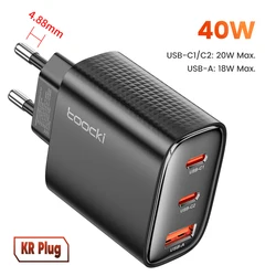 Toocki GaN USB - C Fast Charger with Digital Display - 33W/67W Power Delivery & QC (40W KR Plug)