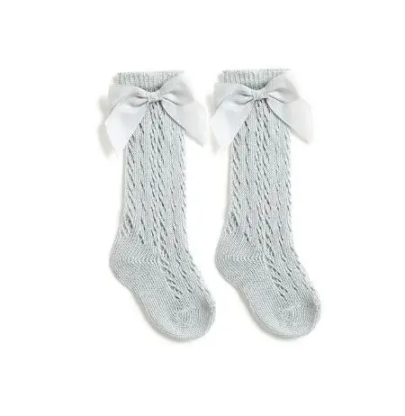 Light Gray Bow Socks