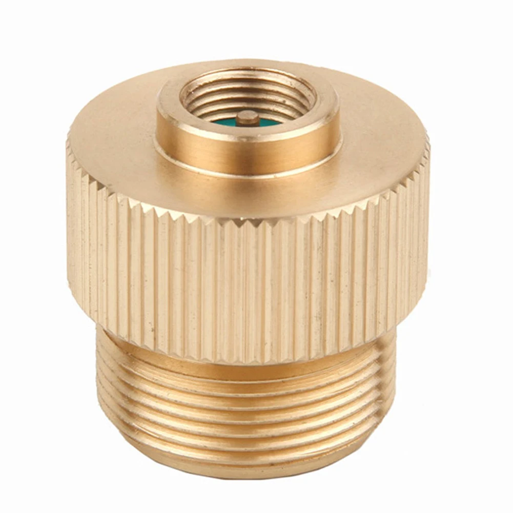 Gas Refill Adapter Gas Tank Converter Gas Converter Gas Tank Adapter Gas Adapter Camping Stove Gas Tank Adapter Valve 6061 Aluminum Alloy 30x30x28.5mm For MAPP Gas Tank 1"-20 UNF To 7/16"-28