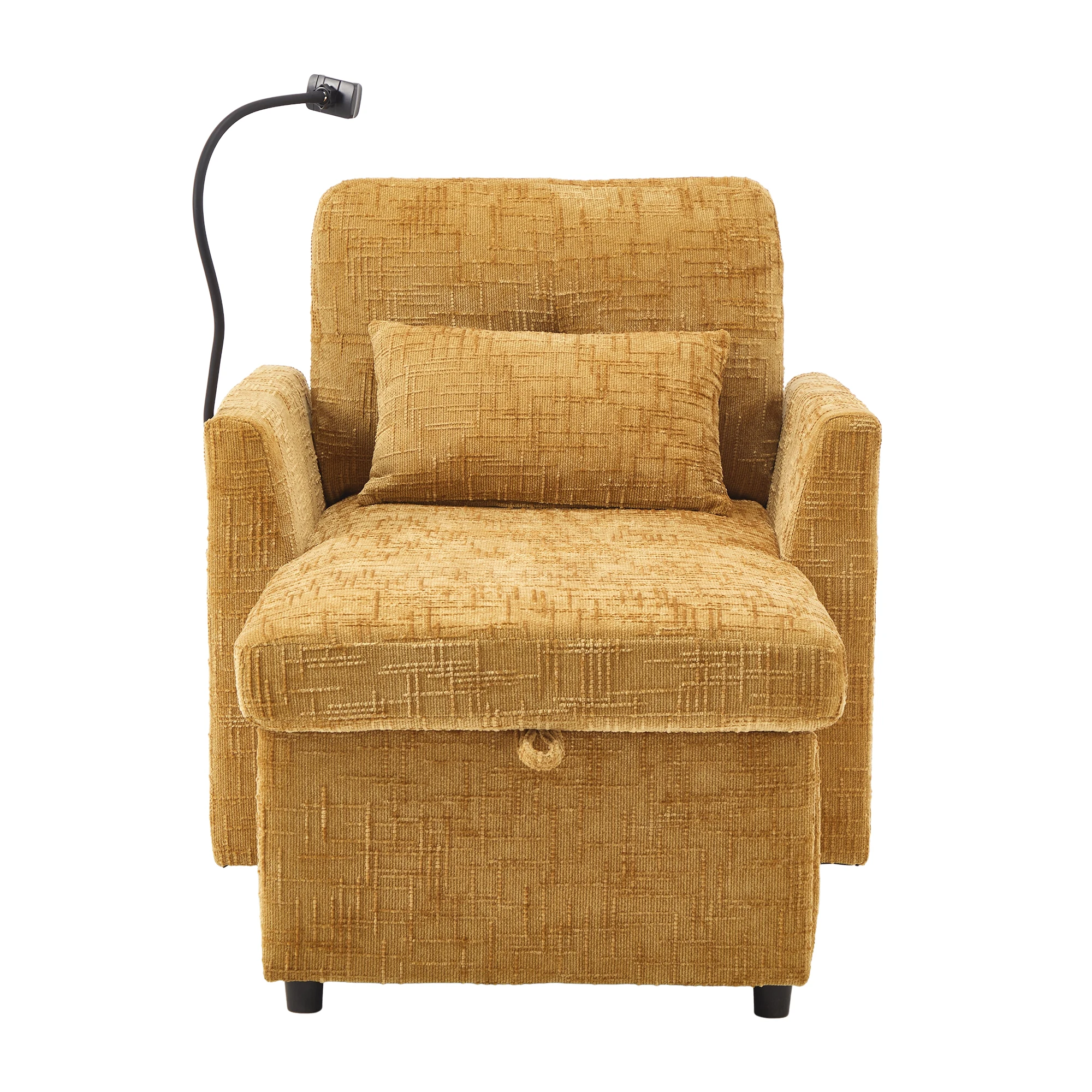 PINGGO Multifunktionales Schlafsofa im Wohnzimmer, Freizeitstuhl mit Handyhalterung, Schlafzimmer-Einzelstuhl mit Chenier – Detail 33