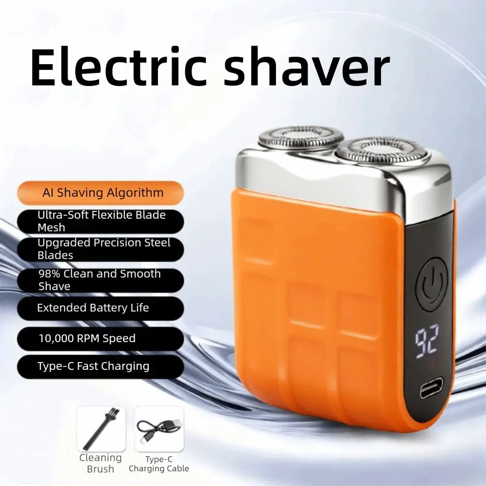 Type-C Charging Mini Electric Shaver Waterproof Design Rotary System Smart Shaver Waterproof Digital Display