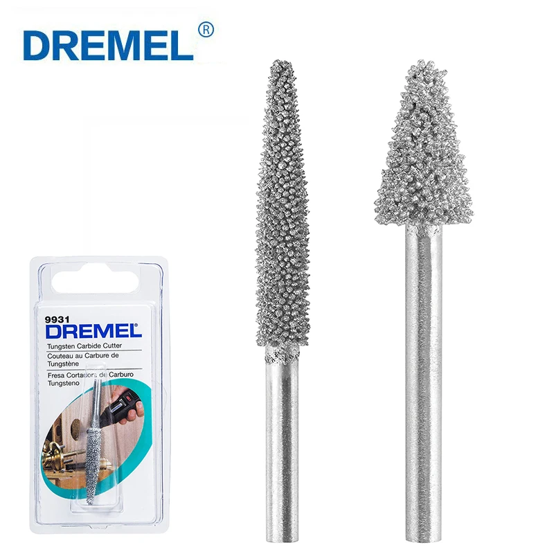 Dremel 9931 9934 Tungsten Carbide Carivng Bit Structured Tooth Cutter Fast-Cutting Fiberglass Carving Engraving Accessories 5pcs woodworking positioning hole drill bits kit cemented carbide adjustable hinge hole opener drill set carpentry accessories