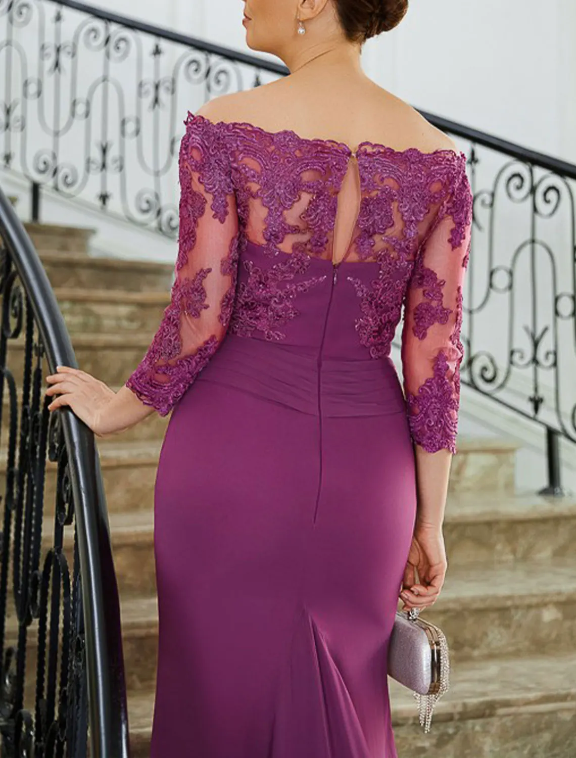 غمد العمود أنيقة حفل زفاف ضيف ثوب مسائي رسمي الشيف...