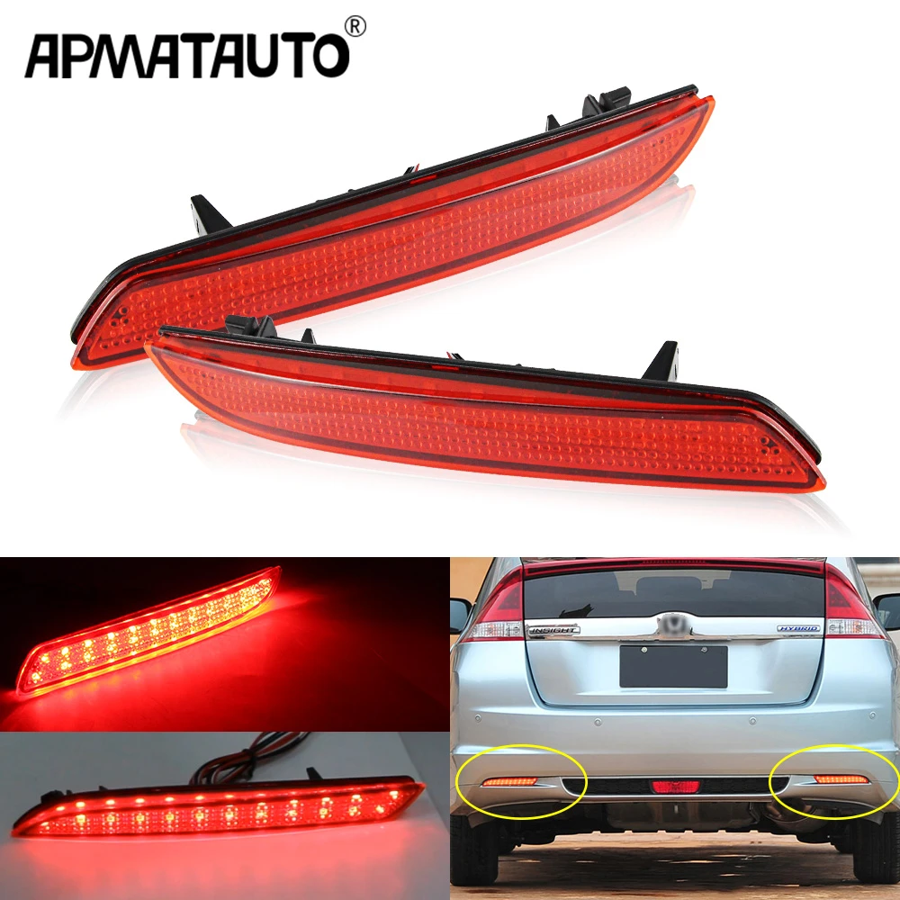 2pcs Led Tail Red Rear Bumper Reflector Light Lamp Stop Fog Brake Light
