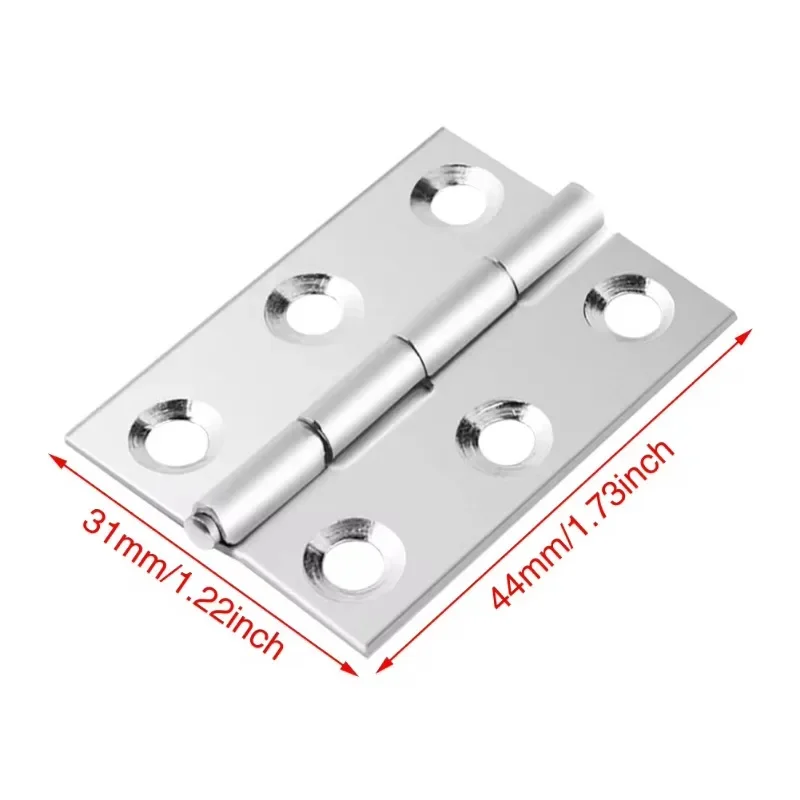 Hardware Stainless Steel Hinges Door Connector Drawer 6 Mounting Holes Durable Furniture Bookcase Window Cabinet Home 20 Pcs
