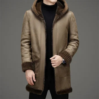 Alternative view of Casual Slim Solid Woolen Coat High Qualit winter jacket men fashion Woolen Coat Men's Casual Wool hooded trench coat Men Jacket