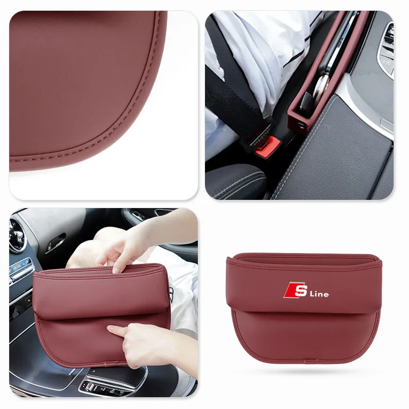 Auto Sitz Schlitz Lagerung Tasche Lücke Organizer Box Zubehör Für Audi Sline  A4 A3 A6 TT