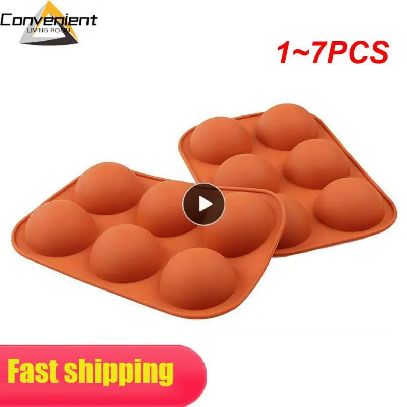 

Круглые полусферические силиконовые формы для 3D шариков, 1-7 шт., для выпечки, пудинга, мусса, шоколада, украшения для торта, кухонные аксессуары