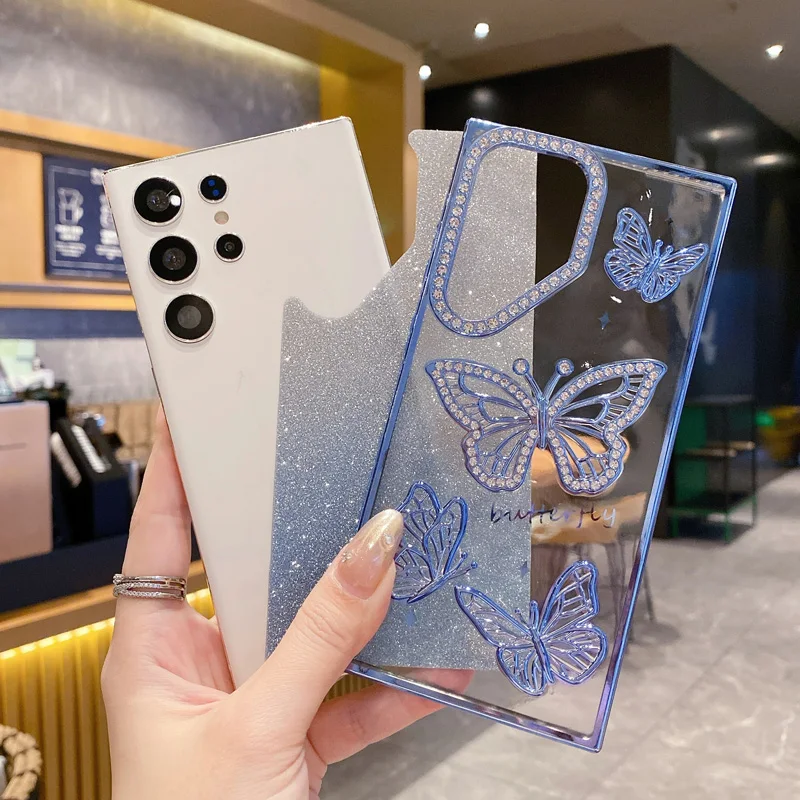 Butterfly Glitter Rhinestone Phone Case - Sparkling Back Cover