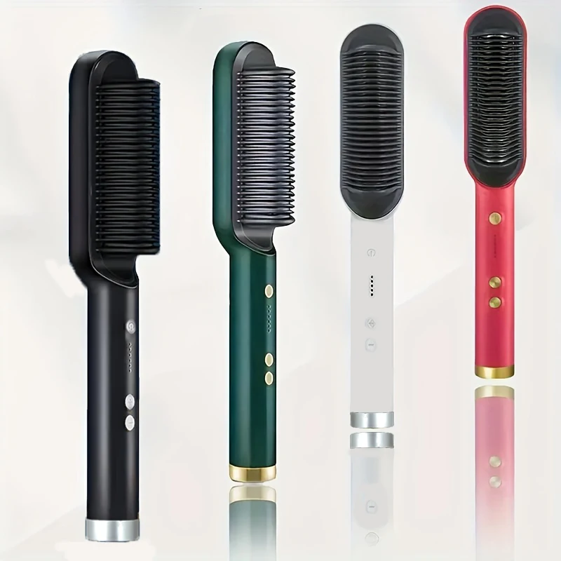 Hair Straightening Comb 1PC Plug Type Adjustable Temperature Anti-scald Design Improve Frizzy Hair- hair straightener comb