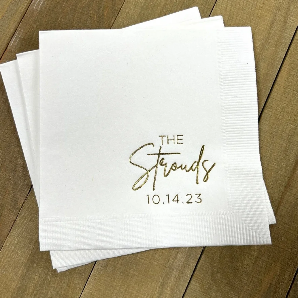 

50 Personalized Napkins Personalized Napkins Wedding Anniversary Engagement Printed Custom Monogram Cocktail Beverage Luncheon D