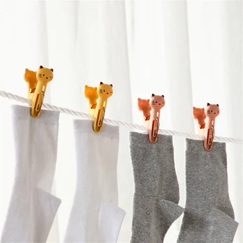 12 pz Mollette Multifunzione Asciugamano Da Spiaggia Pinze Lenzuolo Organizzatore di Plastica Antivento Mollette Calzini Svegli Gatti Creativi 1