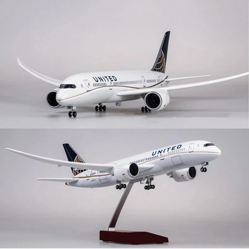 

1/130 Scale 43cm Airplane 787 B787 Dreamliner Aircraft American United Airlines Model Light Wheel Diecast Resin Plane