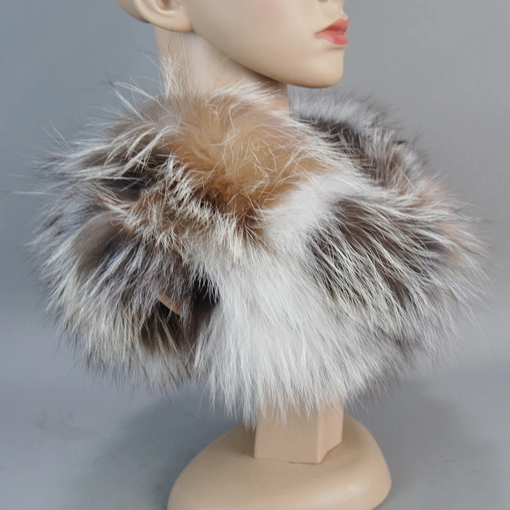 Hot Sale Women Winter Warm Ring Raccoon Fur Scarves Neck Warmer Natural Fur Mufflers Luxury Women Real Fox Scarf Headbands