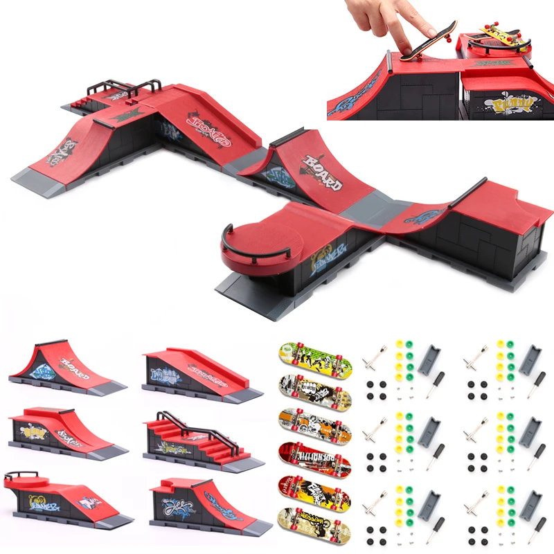 Murman Set De Skateboard à Doigts Avec Rampe Et Accessoires – Mini Planche Pour Entraîner La Dextérité, Jouet Compact Et Robuste Pour Enfants