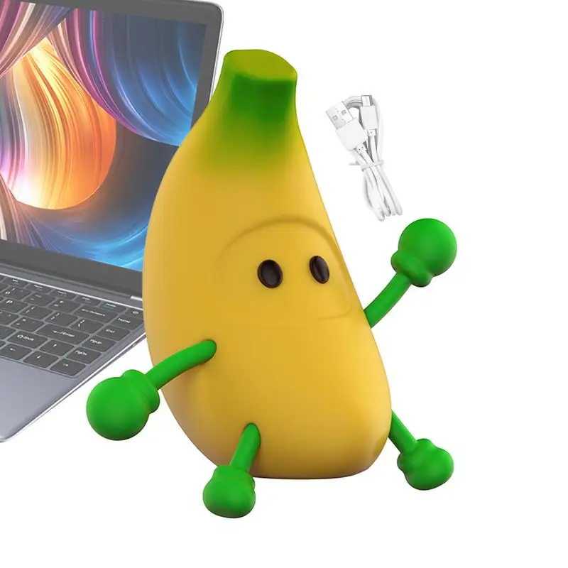 

Banana Silicone Night Light Funny Banana Nightlight Rechargeable Dimmable Small Desk Lamp Bedroom Atmosphere Lamp For Kids Room