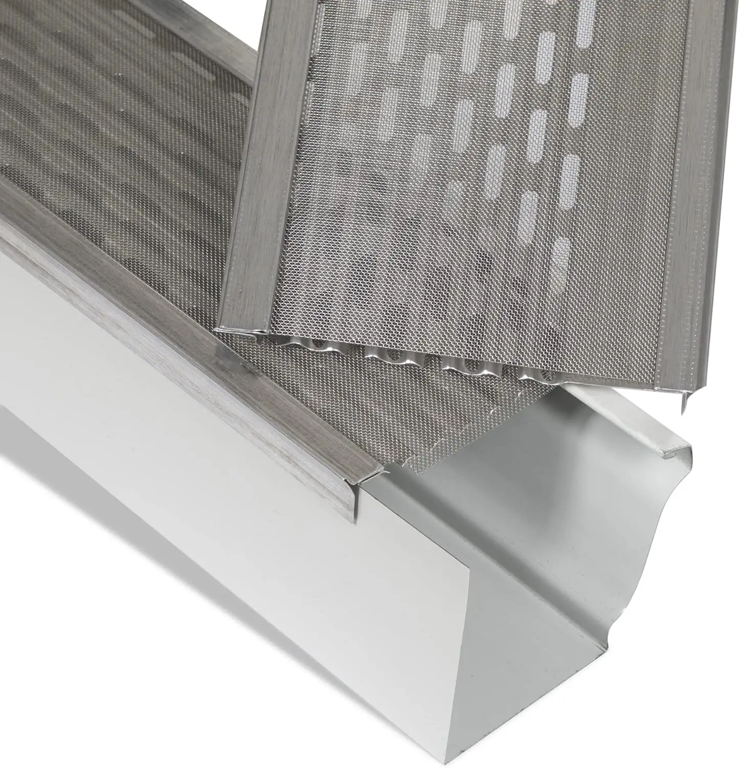 6&rdquo;Leaf Protection 100Feet Stainless Steel Mesh Mill Finish Aluminum Gutter Covers Contractor Grade Gutter Guard