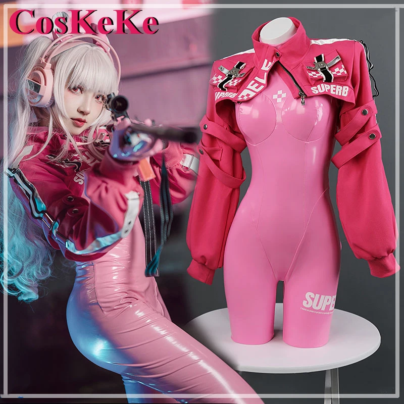 

CosKeKe Alice Cosplay Anime Game NIKKE Costume Nifty Sweet Pink Combat Uniform Halloween Carnival Party Role Play Clothing XS-L