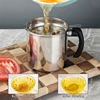 1.4 L Oil Strainer Pot Fine Mesh Fast Filtering With Lid Stainless Steel Frying Bacon Fat Oil Storage Container Kitchen Supplies 2