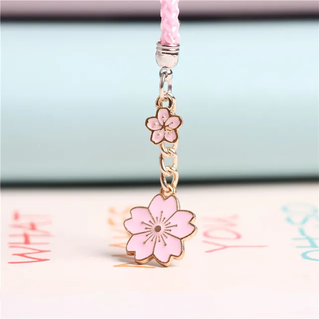 Phone Charms Cherry Blossoms Cell Phone Straps Keychain