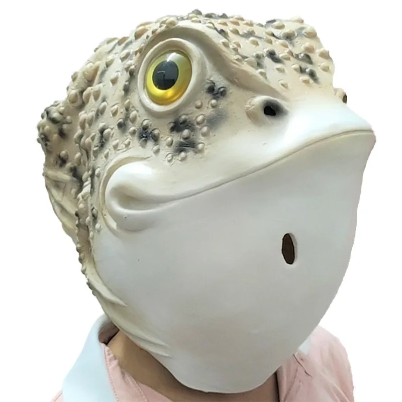 

Halloween Latex Mask, Gold Toad Animal Mask, Party Role-Playing Props