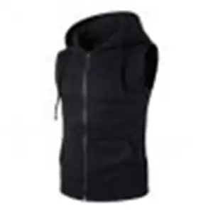 2023 New Men's Hooded Zipper Pocket Sleeveless Vest Coat Hoodie with a Zipper Clothes for Men