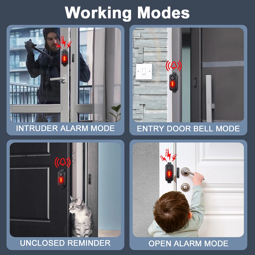 Awapow Outdoor Door Window Magnetic Alarm Sensor Waterproof Monitor Burglar Anti theft Alarm Home Security With Remote Control